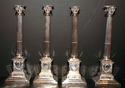 Lot 445 - Set of Four Neoclassical Style Silver Plated...