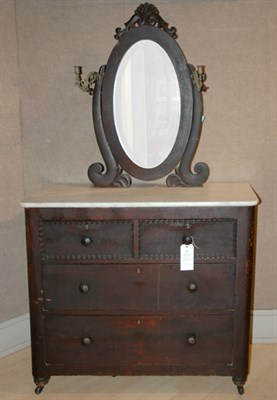 Lot 2289 - American Marble Top Mahogany Dresser Circa...