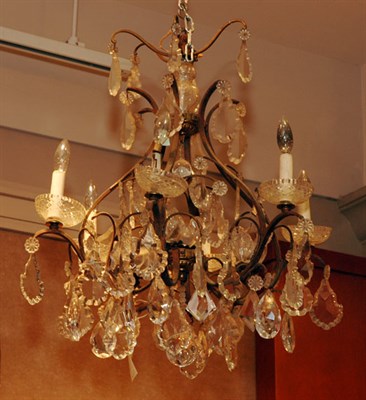 Lot 509 - Louis XV Style Gilt-Metal and Glass Six-Light...