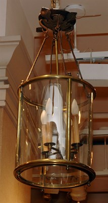 Lot 512 - Brass and Glass Four-Light Hall Light