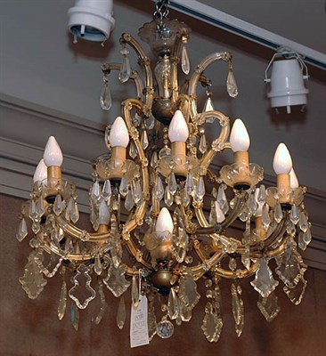 Lot 515 - Louis XV Style Glass Thirteen-Light Chandelier