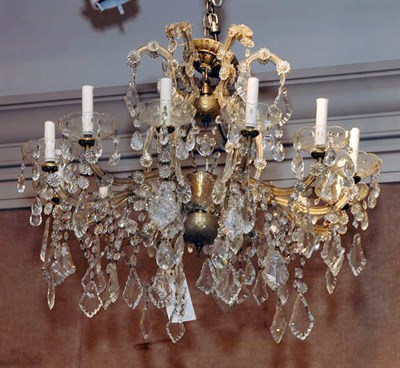 Lot 516 - Louis XV Style Glass Twelve-Light Chandelier