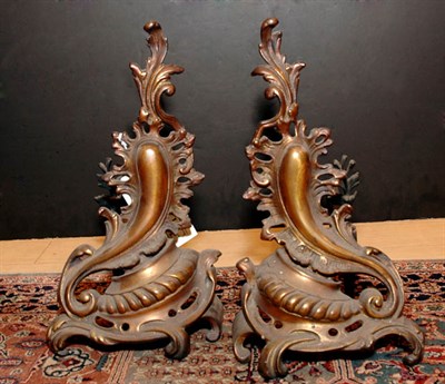 Lot 535 - Pair of Rococo Style Gilt-Metal Andirons...