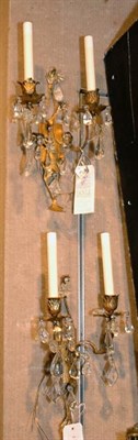 Lot 539 - Pair of Rococo Style Gilt-Metal Two-Light...