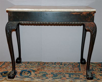Lot 2325 - Chippendale Style Marble Top Mahogany Center...