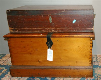 Lot 2243 - Pine Utility Chest 19th Century Height 18...
