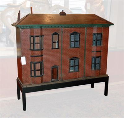 Lot 2235 - Painted Wood Doll House Late 19th/early 20th...