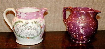 Lot 1210 - English Transferware Jug; Together with...