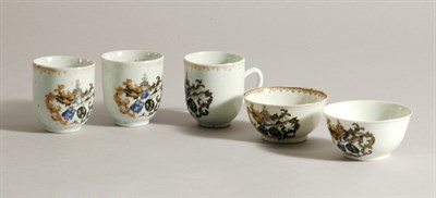Lot 407 - Group of Five Chinese Export Armorial Cups...