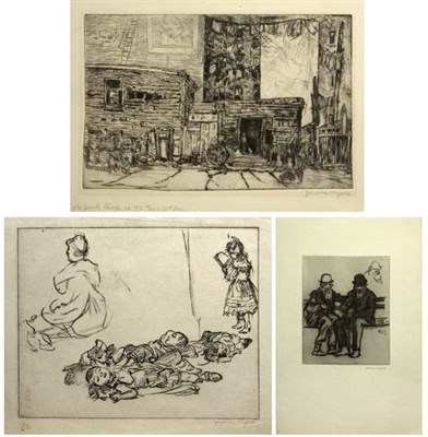 Lot 101 - Jerome Myers [CHILDREN RESTING]; OLD JUNK SHOP,...