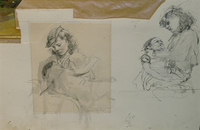 Lot 4006 - Isabel Bishop American, 1902-1988 MOTHER AND...
