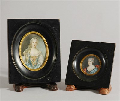 Lot 658 - Two French Portrait Miniatures 19th Century...