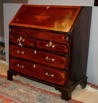 Lot 2223 - Georgian Inlaid Mahogany and Walnut Slant...