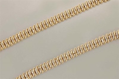 Lot 1237 - Gold and Diamond Necklace/Bracelet Combination