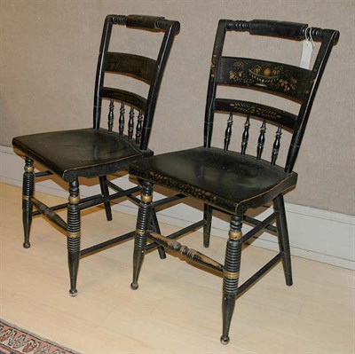 Lot 2175 - Set of Six Painted and Stenciled Hitchcock...