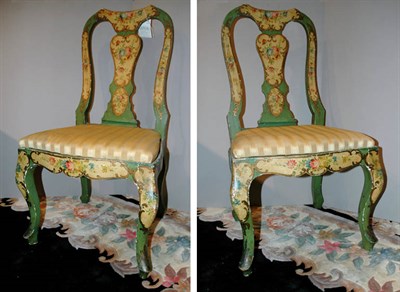Lot 4406 - Pair of Continental Polychrome Painted Side...