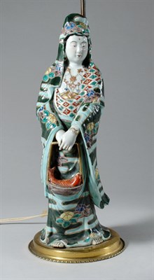 Lot 4355 - Asian Porcelain Figural Lamp Height 29 inches.