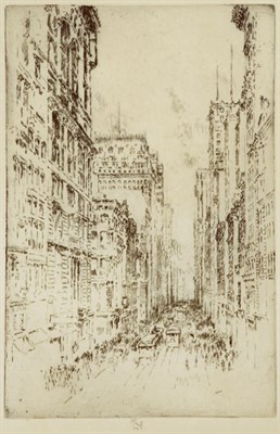Lot 4351 - Joseph Pennell LOWER BROADWAY; LOOKING DOWN...