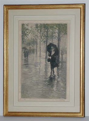Lot 100 - Manuel Robbe [RAINY DAY] Color etching and...