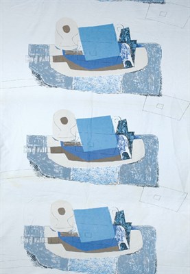 Lot 347 - Picasso Guitar Fabric American, 1950s Textured...