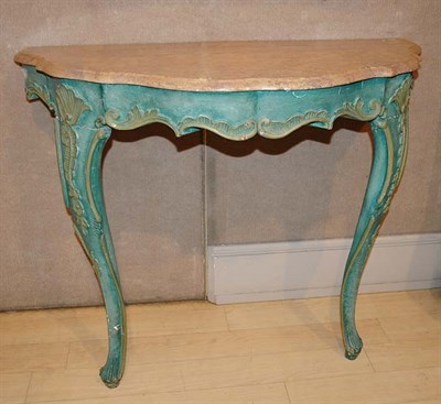 Lot 3479 - Italian Rococo Style Faux Marble Top Painted...