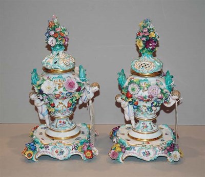 Lot 2463 - Pair of Meissen Porcelain Covered Potpourri...
