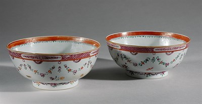 Lot 304 - Pair of Chinese Export Porcelain Bowls Late...
