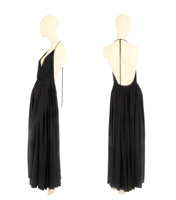 Lot 115 - Galanos Black Silk Crepe Halter Gown American,...