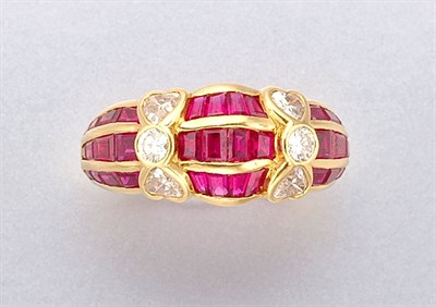 Lot 1403 - Gold, Ruby and Diamond Ring