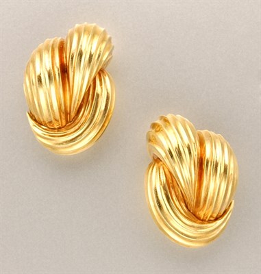 Lot 1421 - Pair of Gold Earclips