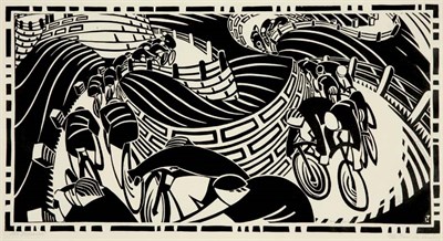 Lot 4417 - Lill Tschudi TOUR DE SUISSE (C. LT43) Linocut,...