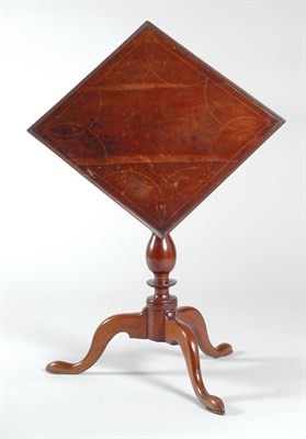 Lot 2179 - Queen Anne Inlaid Walnut Tilt-Top Tripod Stand...