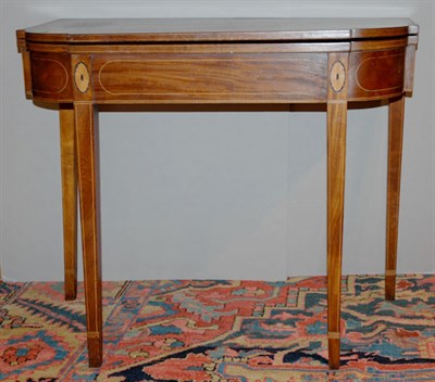 Lot 2318 - Federal Inlaid Mahogany Fold-Over Card Table...