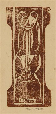 Lot 1115 - Max Weber SEATED FIGURE (R. 44) Woodcut...