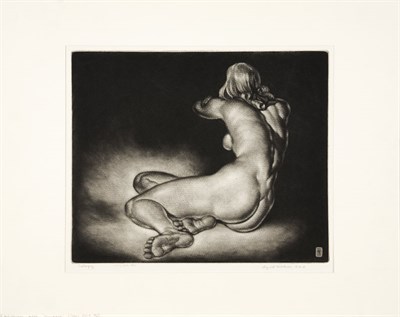 Lot 3121 - Reynold Weidenaar SOLILOQUY Mezzotint, signed,...