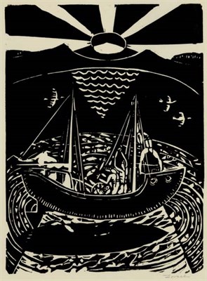 Lot 4444 - William Zorach SUNRISE Linocut, 1916, signed...