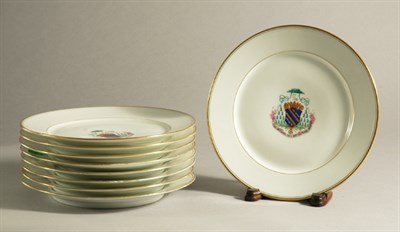 Lot 646 - Set of Ten Paris Porcelain Armorial Luncheon...