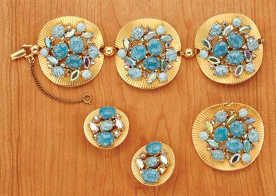 Lot 195 - Schiaparelli Faux Turquoise Suite French,...