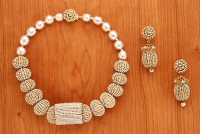 Lot 183 - de Lillo Faux Seed Pearl Necklace American,...