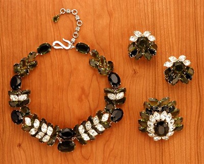 Lot 191 - Dior Faux Peridot, Jet and Diamond Suite...