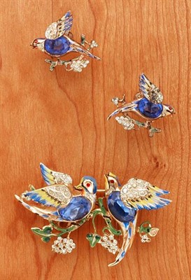 Lot 177 - Coro Lovebird Duette and Earrings American,...