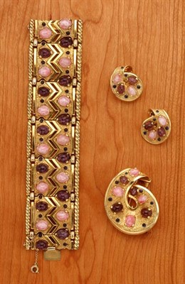 Lot 180 - Boucher Pink and Purple Quartz Cabochon Suite...