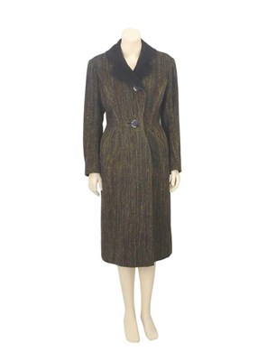 Lot 18 - Charles James Flecked Tweed Chesterfield Coat...