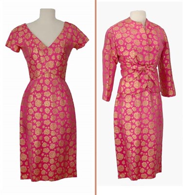 Lot 89 - Heim Fuschia and Gold Brocade Dress Suit...