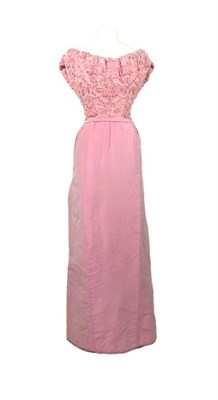 Lot 97 - Pink Chenille Embroidered Gown Attributed to...