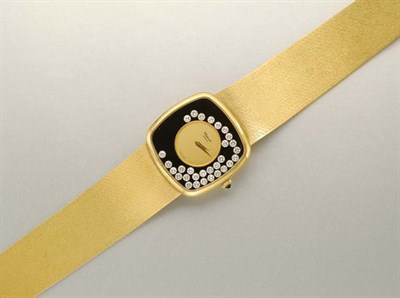 Lot 1297 - Gentleman's Happy Diamonds Gold and Diamond Wristwatch