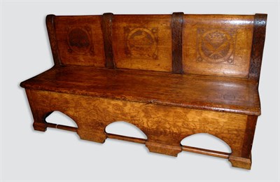 Lot 1162 - Scottish Fruitwood Bench Length 65 1/2 inches.