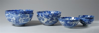 Lot 4386 - Group of Seven Japanese Blue and White Bowls...