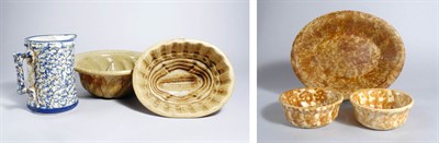 Lot 2187 - Two Straw Glazed Pottery Food Molds Diameter...
