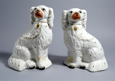 Lot 2316 - Pair of Staffordshire Pottery Figures of...